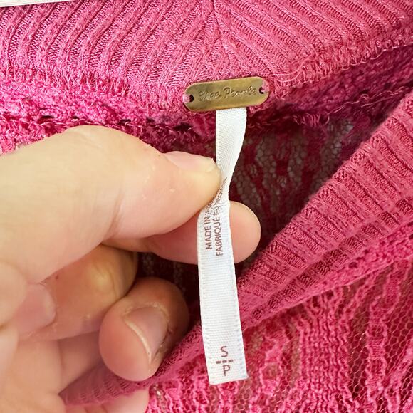 Free People We The Free Spring Valley Pink Tunic Top sz S - Picture 7 of 8